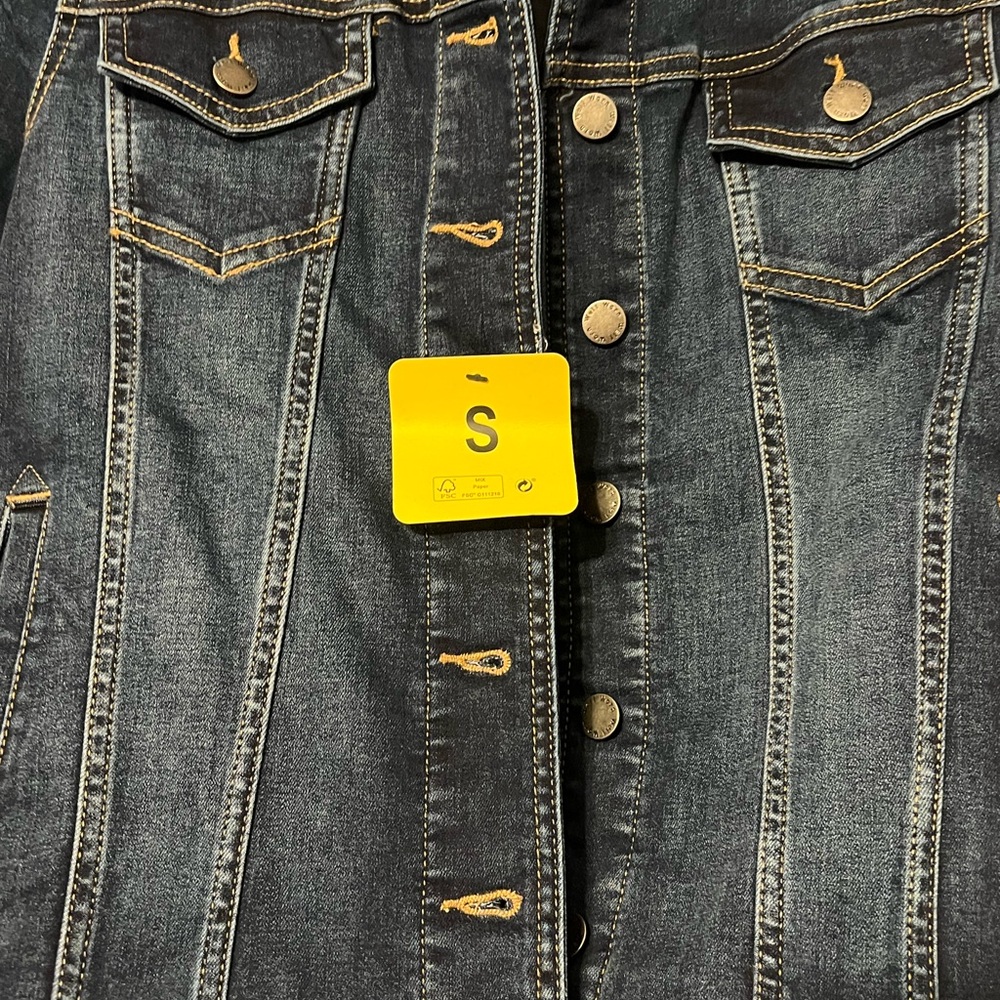 WELL WORN DK BLUE STRETCH COMFORT DENIM JACKET - Picture 3 of 9
